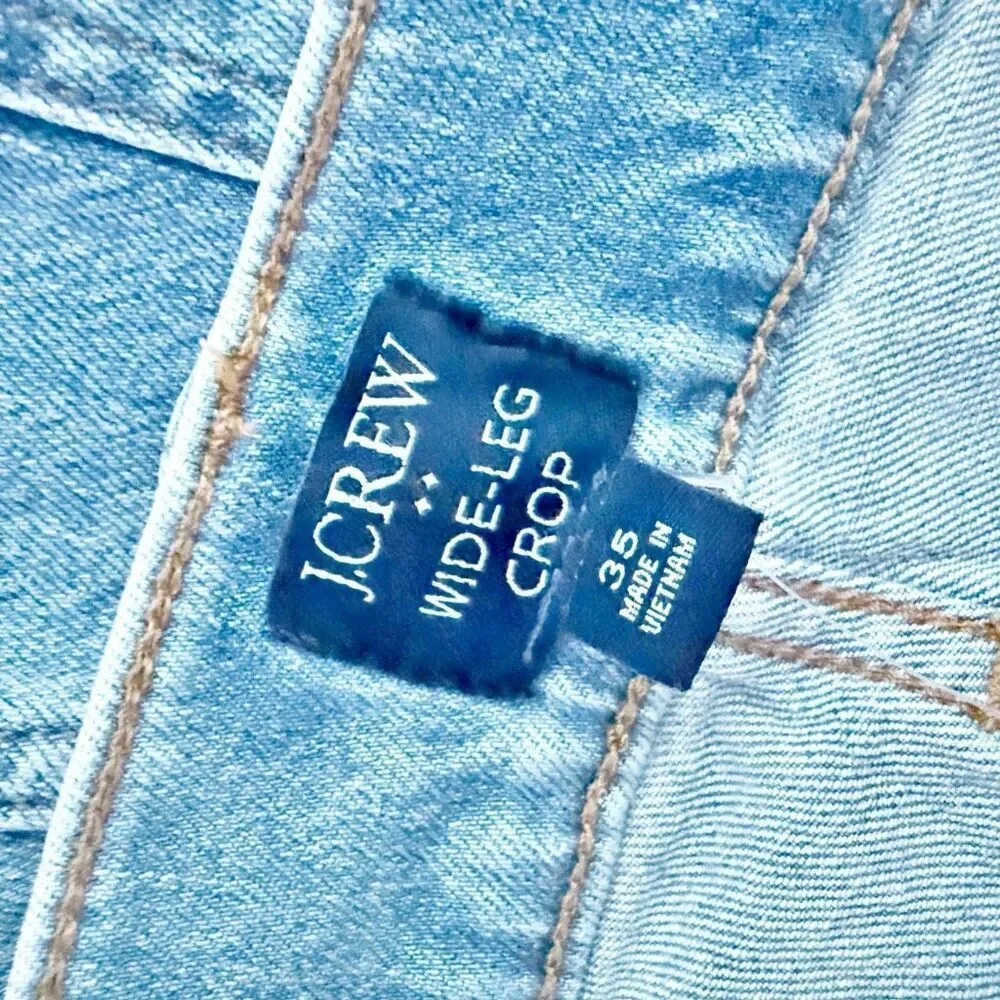 J. CREW | NWT Light Wash Wide Leg Crop Jean Stretch High Rise | Size 35, (20) - Picture 9 of 9